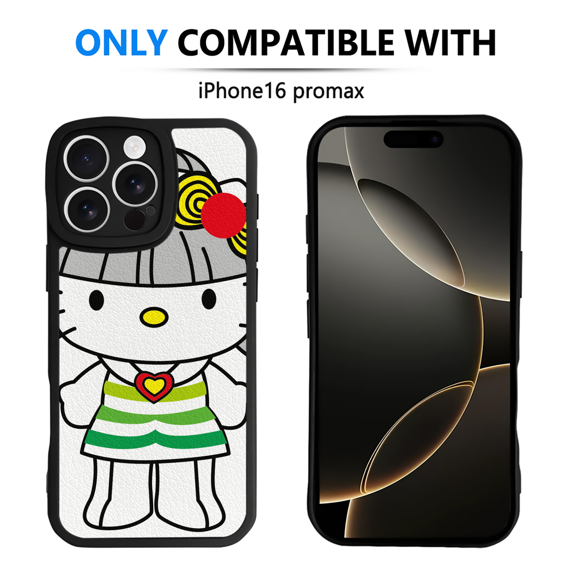 （画像用） Hello Kitty ハローキティ 【iPhone 16シリーズ対応】シリコンスマホケース（レザー調） 材質：シリコン